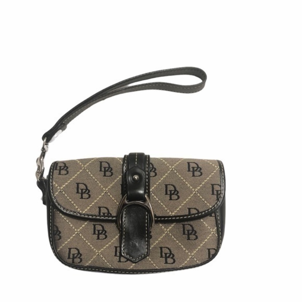 DOONEY and bourke black gray vintage wristlet bag